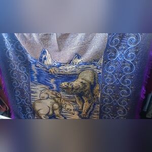 Vintage San Marcos Blanket/bedspread Polar Bear Pattern King Size